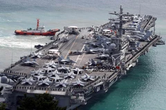 Tàu sân bay USS Ronald Reagan của Mỹ. (Nguồn: AFP/TTXVN)