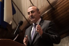 Ngoại trưởng Thổ Nhĩ Kỳ Mevlut Cavusoglu tại một sự kiện ở Washington, DC ngày 21/3. (Nguồn: AFP/TTXVN)