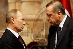 Tổng thống nước này Tayyip Erdogan và Tổng thống Nga Vladimir Putin. (Nguồn: AP)