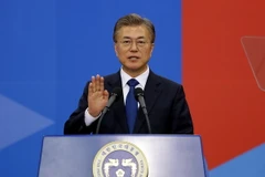 Ông Moon Jae-In tuyên thệ nhậm chức Tổng thống Hàn Quốc tại buổi lễ ở Seoul ngày 10/5. (Nguồn: EPA/TTXVN)