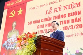 Phó Thủ tướng Chính phủ Trần Hồng Hà phát biểu tại Lễ kỷ niệm. (Ảnh: Hoài Thu/TTXVN)