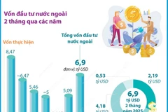 Hai tháng đầu năm: Tổng vốn FDI đăng ký vào Việt Nam tăng 35,5%