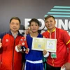 Võ sỹ Võ Thị Kim Ánh (giữa) giành vé dự Olympic Paris 2024. (Ảnh: Liên đoàn Boxing Việt Nam)