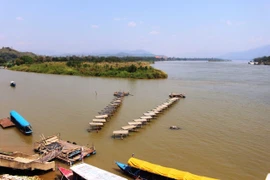 Sông Mekong tại khu vực Tam giác vàng Thái Lan, Lào, Myanmar. (Ảnh: Hùng Võ/Vietnam+)