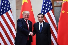 Thủ tướng Trung Quốc Lý Khắc Cường hội kiến Tổng thống Mỹ Donald Trump. (Nguồn: Xinhua)