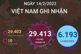 [Infographics] Ngày 14/2, Việt Nam ghi nhận 29.413 ca mắc COVID-19 