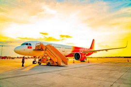 Hãng hàng không Vietjet sắp đón chào hành khách thứ 100 triệu. (Ảnh: CTV/Vietnam+)