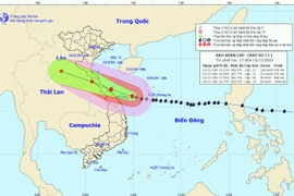 Vị trí và đường đi của bão số 13. (Nguồn: nchmf.gov.vn)