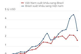 [Infographics] Quan hệ thương mại song phương Việt Nam-Brazil