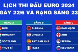 Vòng Chung kết EURO 2024: Lịch thi đấu ngày 22/6 và rạng sáng 23/6