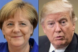 Thủ tướng Merkel và Tổng thống Donald Trump. (Nguồn: express.co.uk)