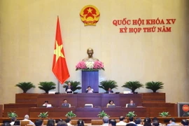 Phó Chủ tịch Quốc hội Nguyễn Đức Hải điều hành phiên họp buổi chiều. (Ảnh: Văn Điệp/TTXVN)