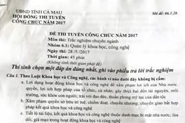 Vụ lộ đề thi công chức tại Cà Mau: Kỷ luật nhiều cán bộ liên quan