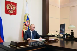 Tổng thống Vladimir Putin phát biểu tại Moskva, Nga, ngày 10/11/2020. (Ảnh: AFP/TTXVN)