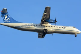 Máy bay ATR72 hiện đang do Hãng hàng không VASCO khai thác chặng bay Thành phố Hồ Chí Minh-Côn Đảo. (Ảnh: Việt Hùng/Vietnam+)