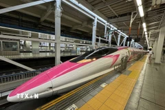 Một đoàn tàu Shinkansen của Nhật Bản. (Ảnh: Phạm Tuân/TTXVN)