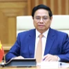 Thủ tướng và Phu nhân lên đường thăm chính thức Ba Lan, Séc và dự Hội nghị WEF 2 Thủ tướng Phạm Minh Chính. (Ảnh: Dương Giang/TTXVN)